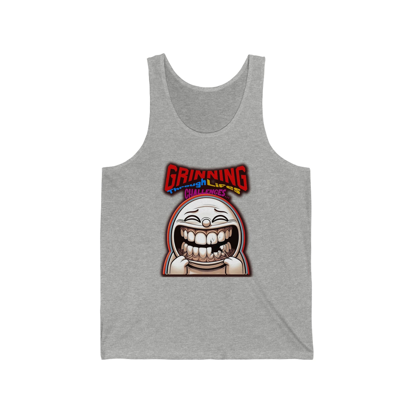 Grinning through life's challenges Unisex Jersey Tank