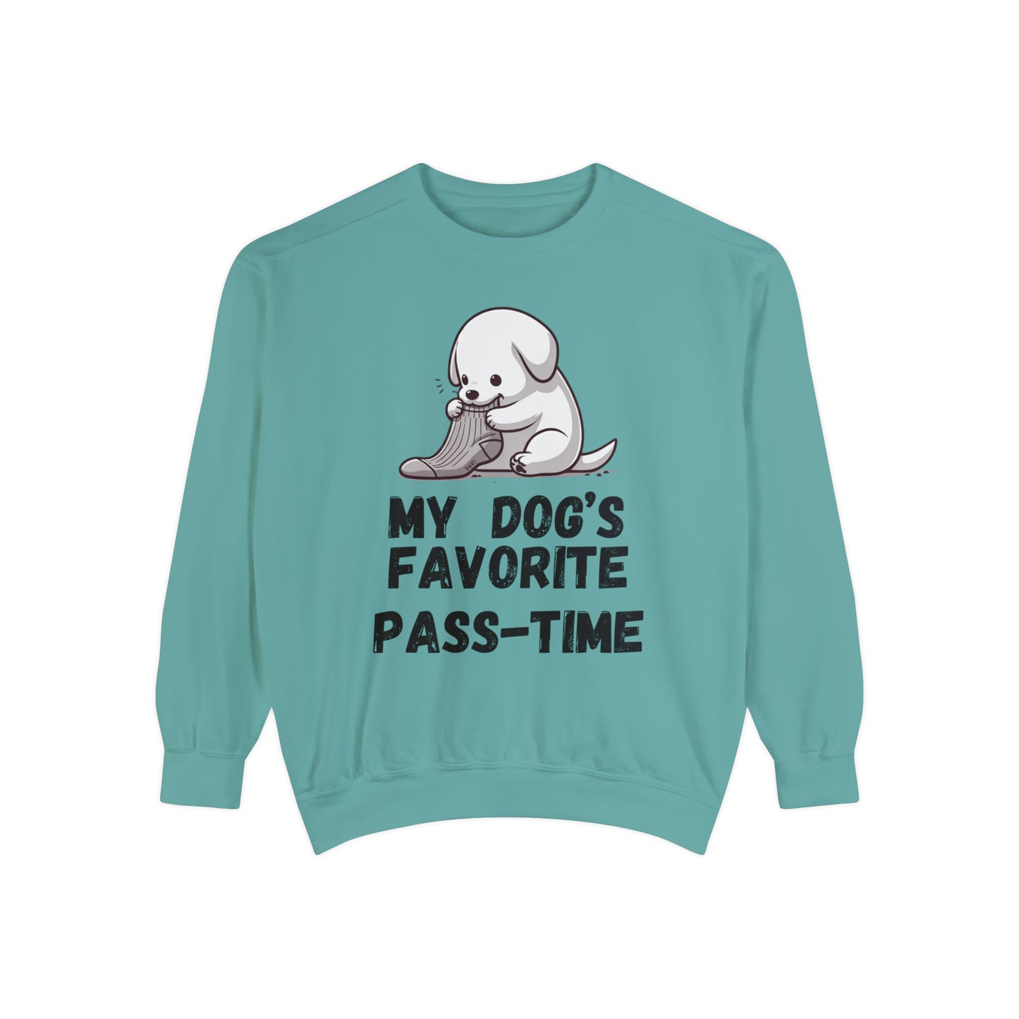 My dog's favorite pass-time Unisex Garment-Dyed Sweatshirt, funny sweatshirt, dog sweatshirt, special birthday gift, dog mom gifts, gift for pet lover