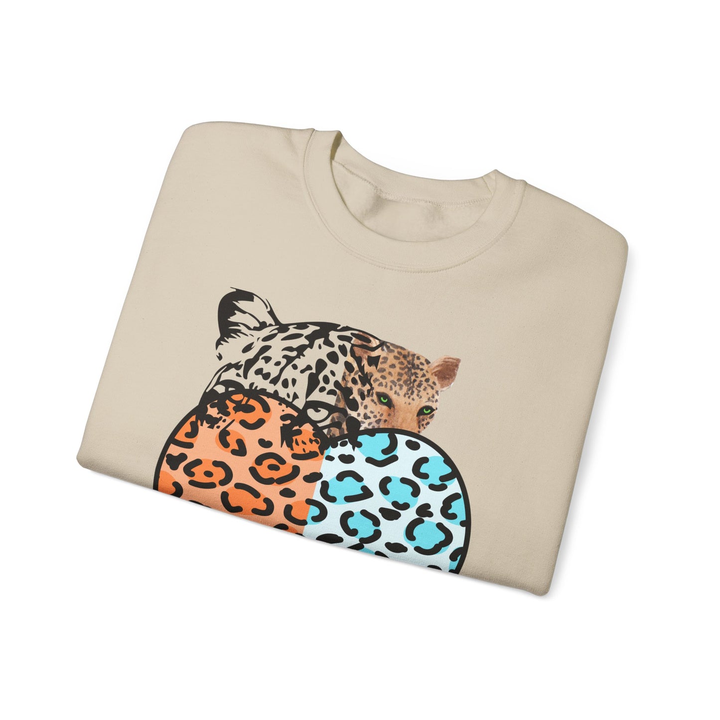 Leopard Heart Heavy Blend Crewneck Sweatshirt