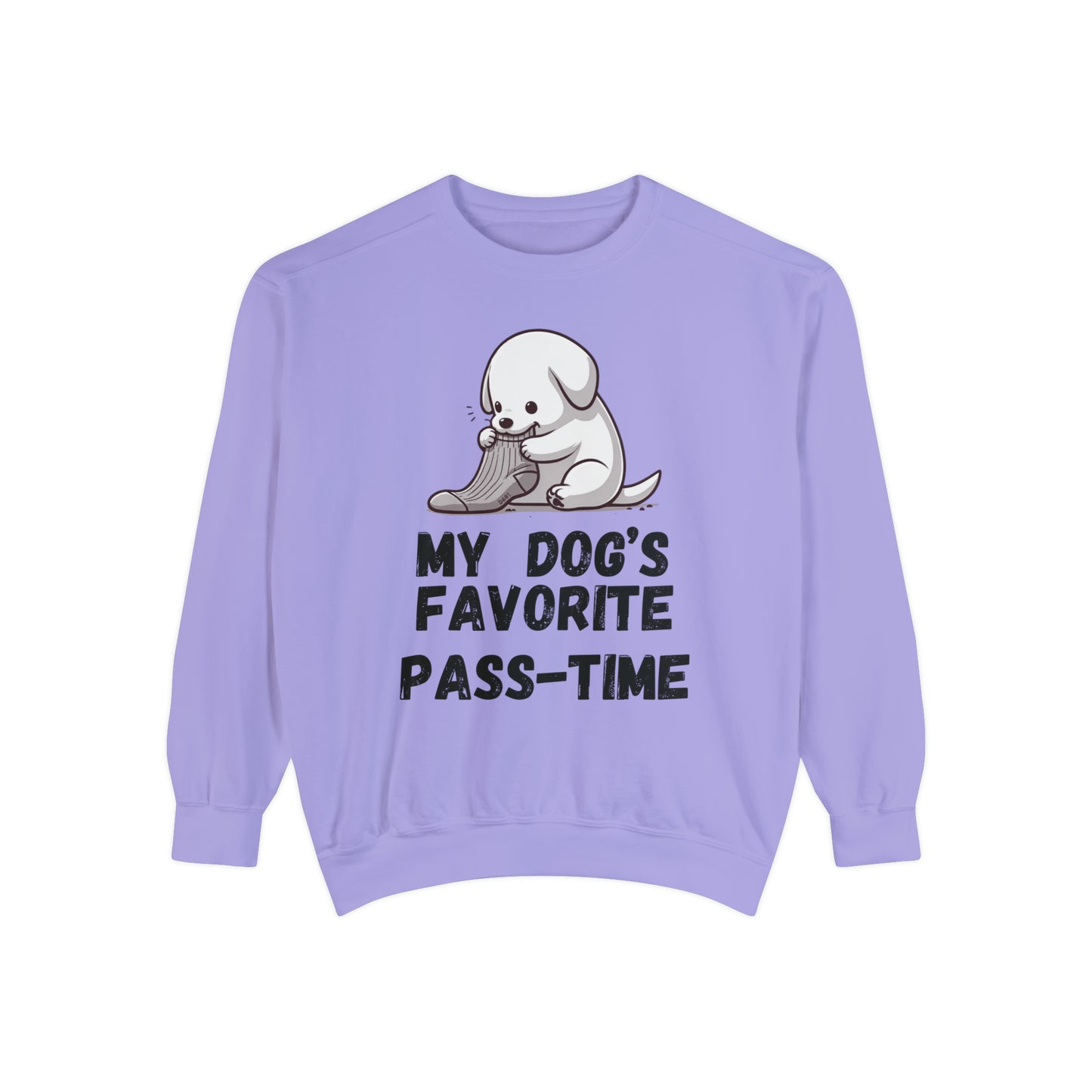 My dog's favorite pass-time Unisex Garment-Dyed Sweatshirt, funny sweatshirt, dog sweatshirt, special birthday gift, dog mom gifts, gift for pet lover