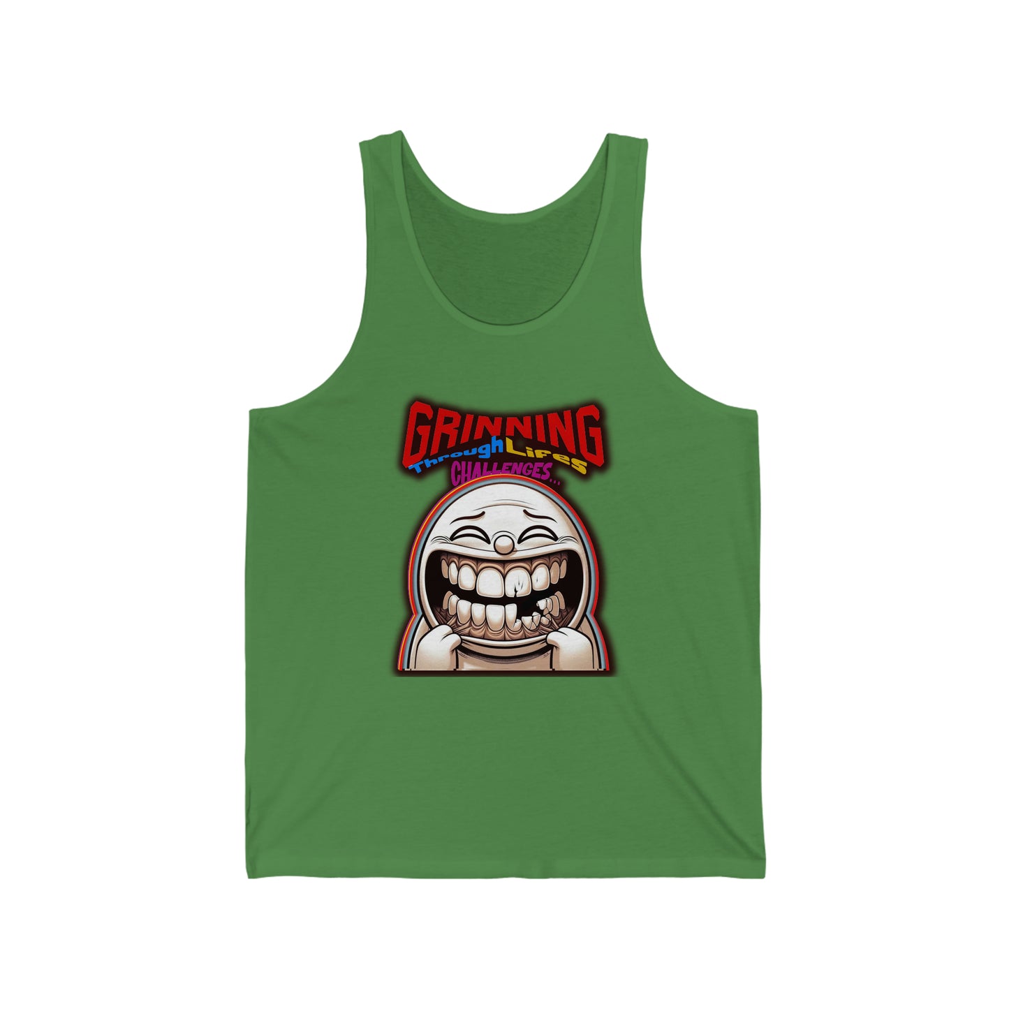 Grinning through life's challenges Unisex Jersey Tank