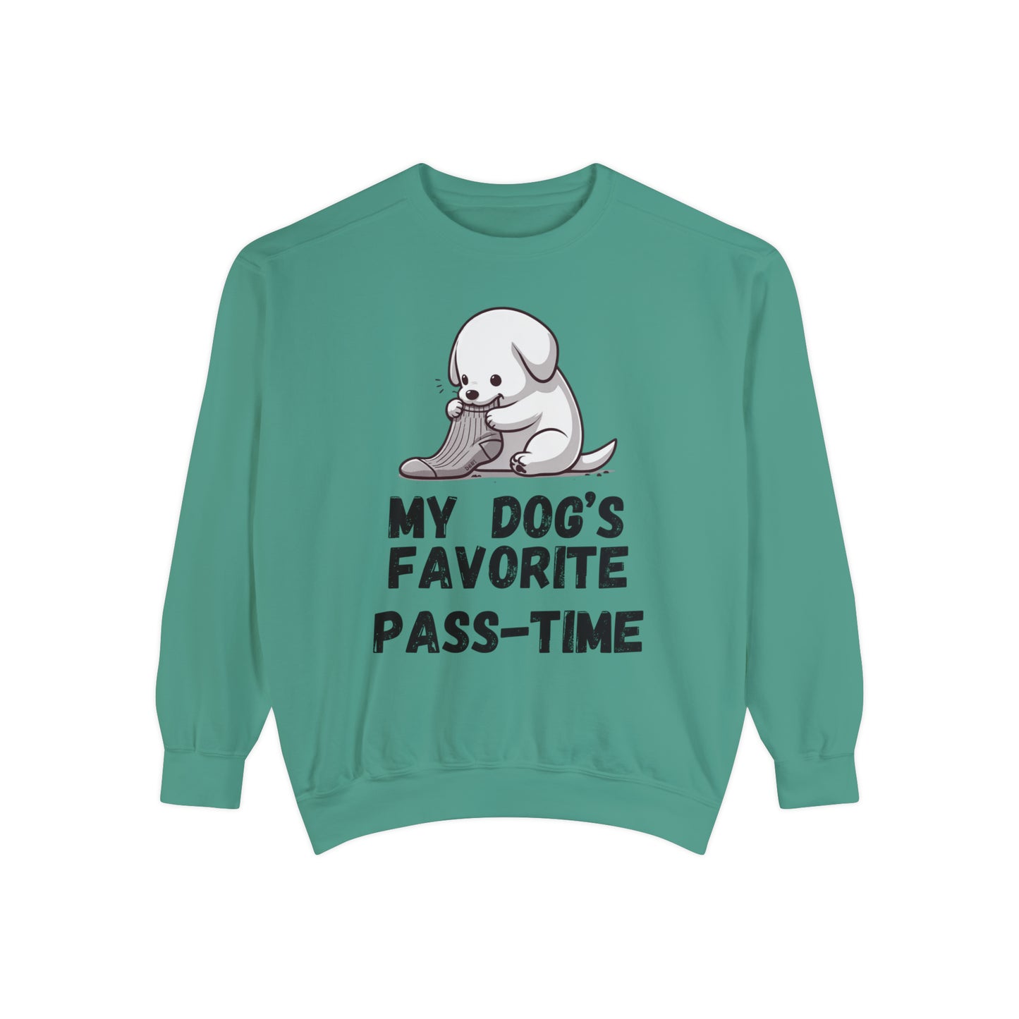 My dog's favorite pass-time Unisex Garment-Dyed Sweatshirt, funny sweatshirt, dog sweatshirt, special birthday gift, dog mom gifts, gift for pet lover