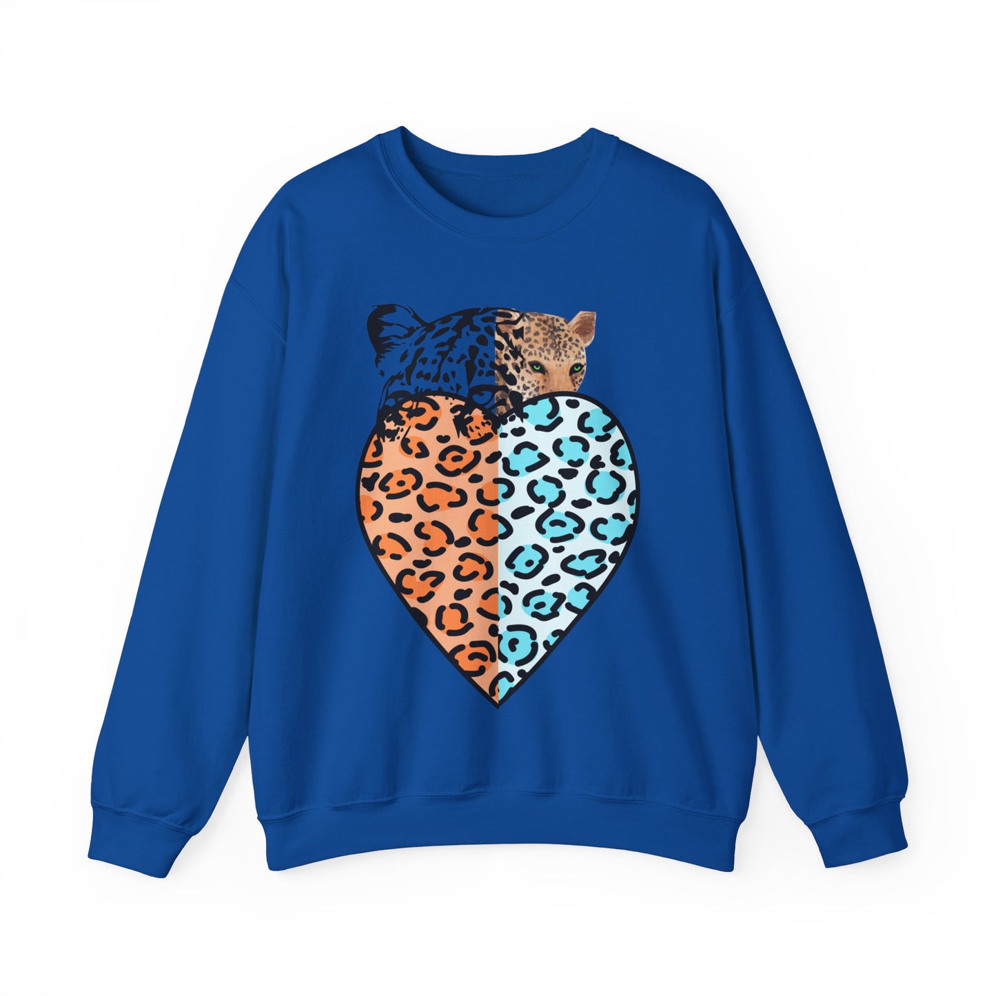 Leopard Heart Heavy Blend Crewneck Sweatshirt