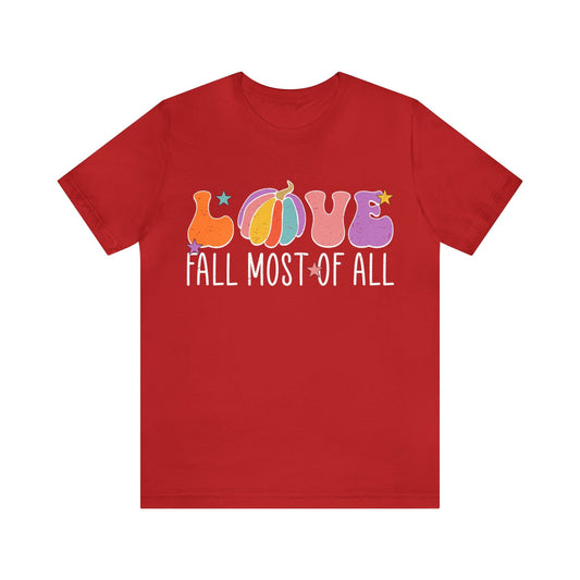 Love Fall Most Of All Thanksgiving Cottagecore Pumpkin Shirt for autumn