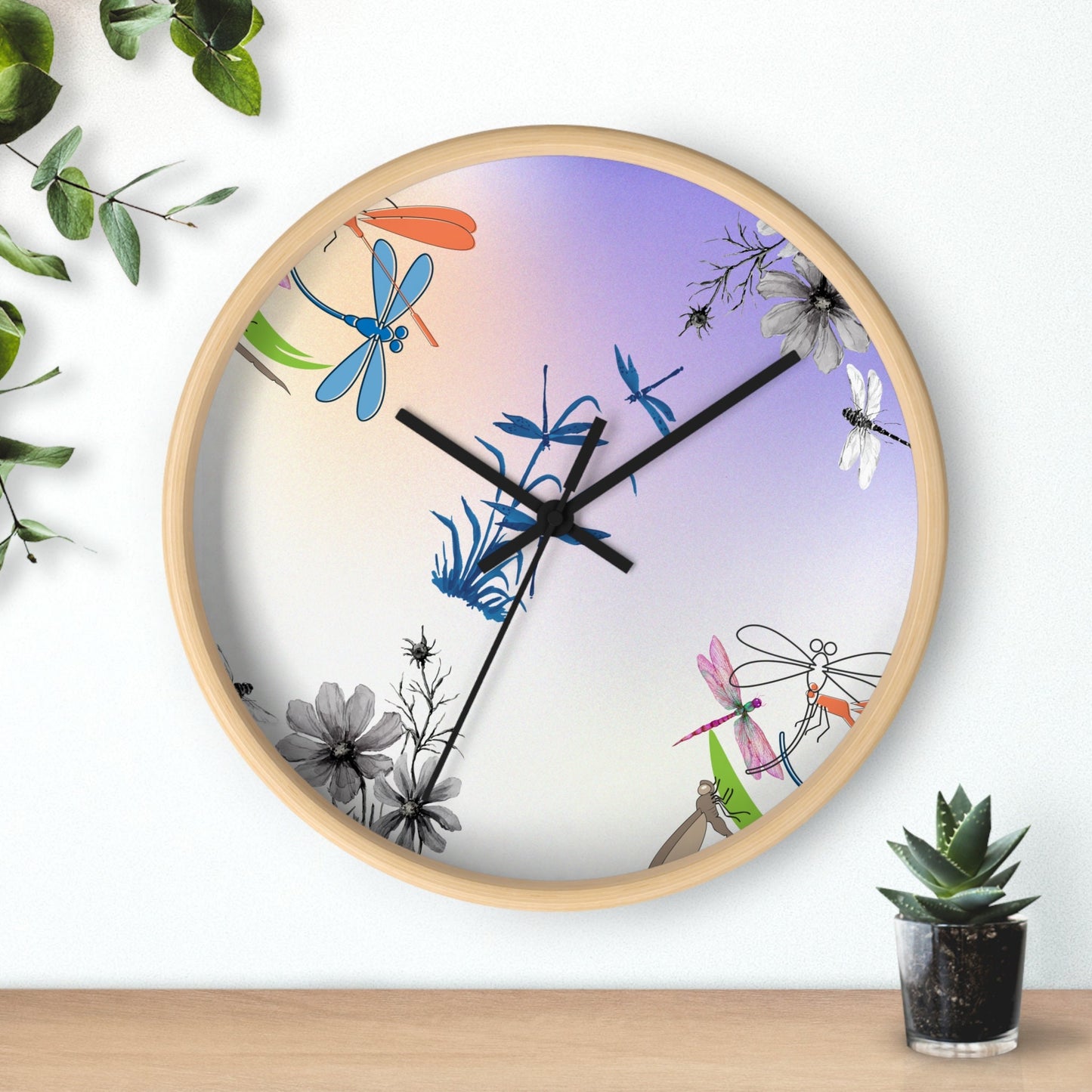 Large Dragonfly Wall Clock - Modern Unique and Silent