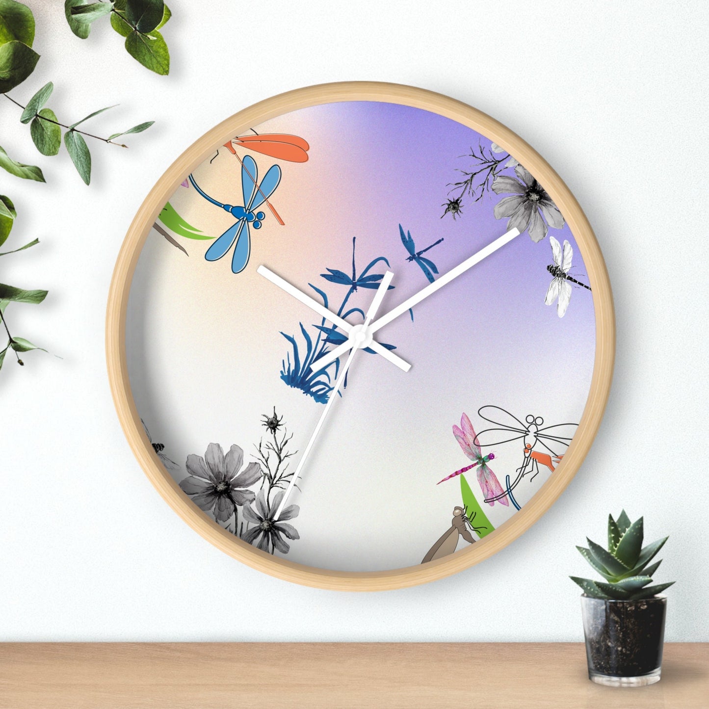 Large Dragonfly Wall Clock - Modern Unique and Silent