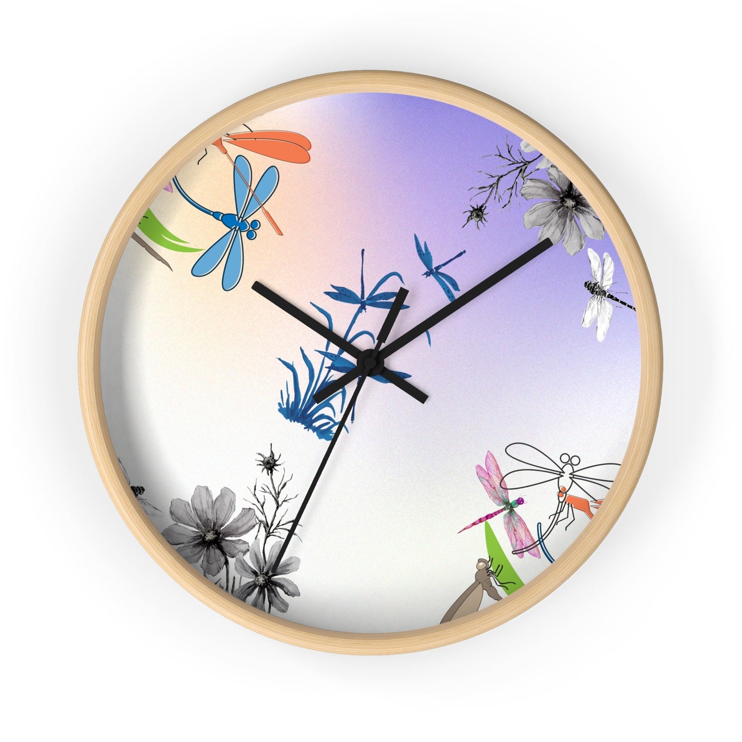 Large Dragonfly Wall Clock - Modern Unique and Silent